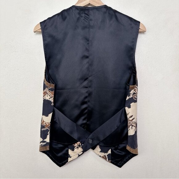 Vintage Cambridge Dry Goods Company Womens Small Equestrian Horses Open Vest - Picture 12 of 12